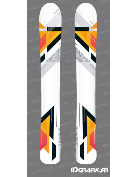 Stickers Geometry Edition (Orange) pour SKI -  Idgrafix Stickers Geometry Edition (Orange) pour SKI -  Idgrafix