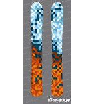 Adhesius Pixels Edition (Taronja/Blau) per a SKI - Idgrafix