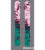 Adhesius Pixels Edition (rosa/verd) per a SKI - Idgrafix