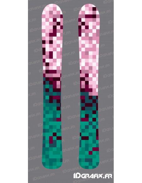 Adhesius Pixels Edition (rosa/verd) per a SKI - Idgrafix Adhesius Pixels Edition (rosa/verd) per a SKI - Idgrafix