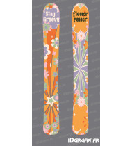 Flowers Power Aufkleber für SKI - Idgrafix