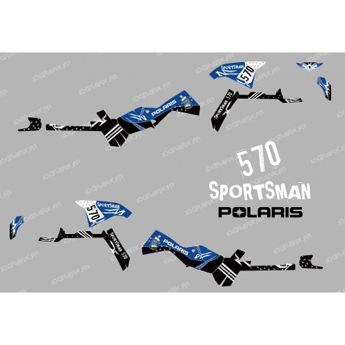 Kit de decoración de Calle de la Serie (Azul) Luz - IDgrafix - Polaris Sportsman 570 -idgrafix