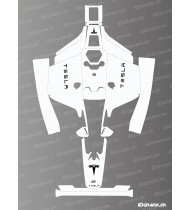 Tesla Edition Sticker (White) - Mammotion LUBA 2 Robotic Lawnmower - Idgrafix