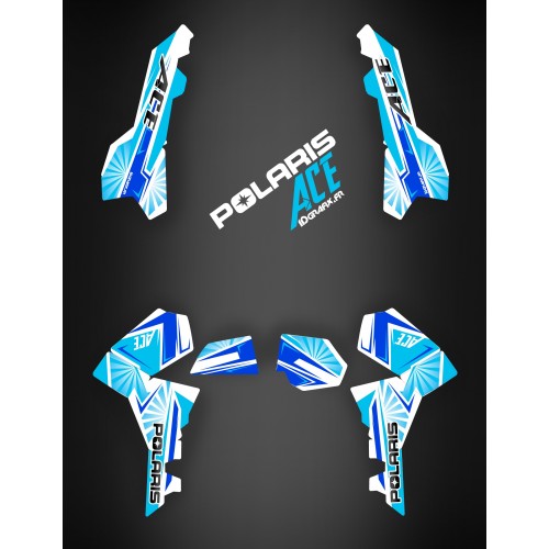 Kit de decoración de Japón de carreras Azul - IDgrafix - Polaris Sportsman ACE -idgrafix