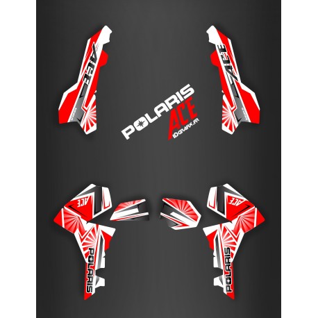 Kit de decoración de Japón de carreras Rojo - IDgrafix - Polaris Sportsman ACE