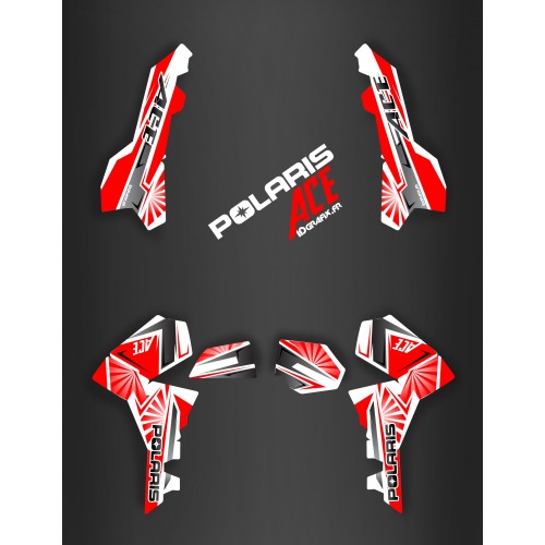 Kit de decoración de Japón de carreras Rojo - IDgrafix - Polaris Sportsman ACE -idgrafix