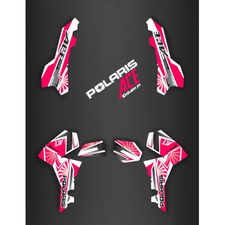 Kit decorazione Giappone da corsa Rosa - IDgrafix - Polaris Sportsman ACE