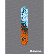 Adhesius Pixels Edition (blau/taronja) per a surf de neu - Idgrafix