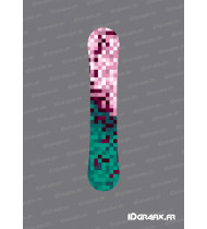 Stickers Pixels Edition (Rode/Vert) pour Snowboard -  Idgrafix