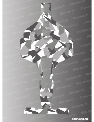 Adesivo Camo Digital Edition (grigio) - Robot tagliaerba Mammotion LUBA 2 X - Idgrafix