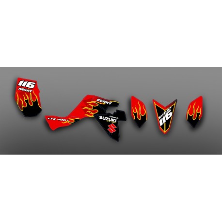 Kit décoration Rouge Burn - IDgrafix - Suzuki LTZ 400 i