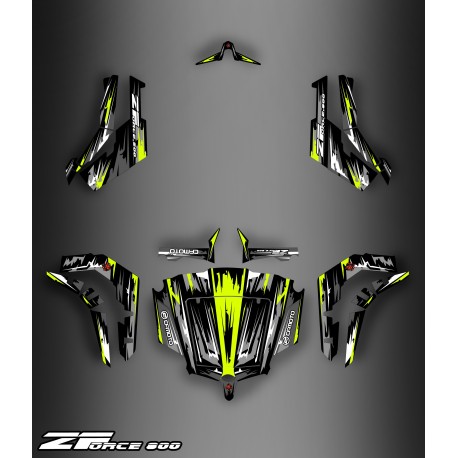 Kit décoration Black/Yellow Edition FULL - Idgrafix - CF Moto ZForce