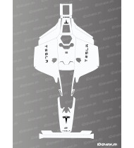 Tesla Edition Sticker (White) - Mammotion LUBA 2 X lawnmower robot - Idgrafix