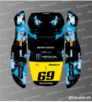 Aufkleber Monster Edition (Blau) - Honda Miimo HRM 1000-1500-2500 Mähroboter - Idgrafix
