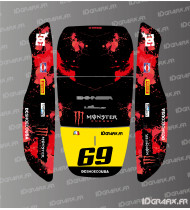 Edición de pegatinas Monster (roja): cortadora de césped robótica Honda Miimo HRM 1000-1500-2500 - Idgrafix