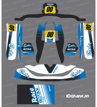Kit deco Factory Edition (Bianco/Blu) per TonyKart Karting - OTK M7 - M10 - Idgrafix
