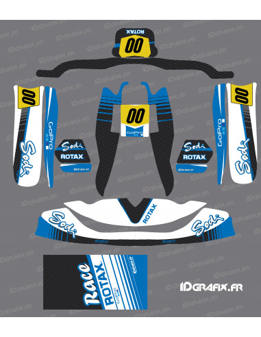 Kit déco Factory Edition (Blanc/Bleu) pour Karting TonyKart - OTK M7 - M10 -  Idgrafix