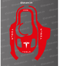 Adhesivo de edición Tesla (rojo) - Robot cortacésped KRESS KR 120E / KR 121E / KR 122E - Idgrafix