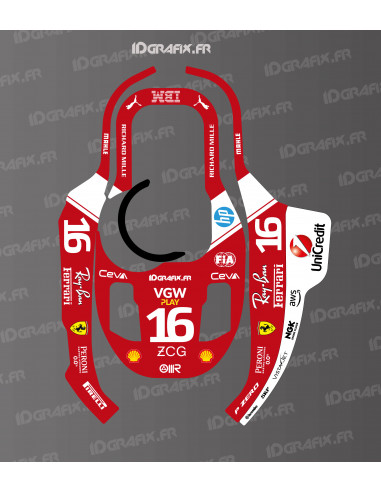 Adesivo Scuderia F1 Edition Leclerc - Rasaerba robotizzato KRESS KR 120E / KR 121E / KR 122E - Idgrafix