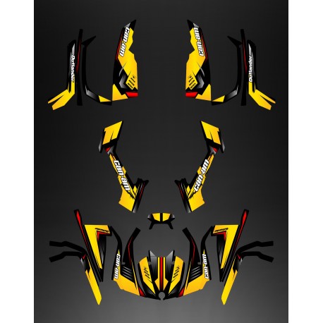 Kit décoration Full Wasp (Jaune/Rouge) - IDgrafix - Can Am série L Outlander