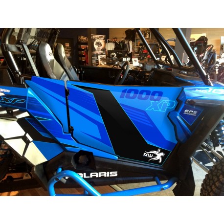 Kit décoration Portes Origine Polaris Vodoo Blue - IDgrafix - RZR 900 / 1000 XP