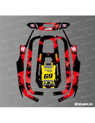 Monster Edition Aufkleber (Rot) - ECOVACS Goat A1600 RTK Mähroboter - Idgrafix