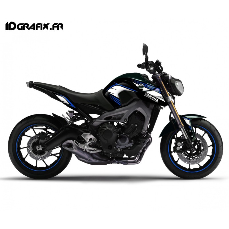 Kit dekor Racing-blau und weiß - IDgrafix - Yamaha MT-09 (bis 2016) -idgrafix