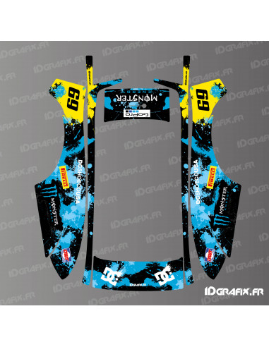 Sticker Monster Edition (Blu) - Tosaerba robotizzato ECOVACS Goat O500 / O800 - Idgrafix