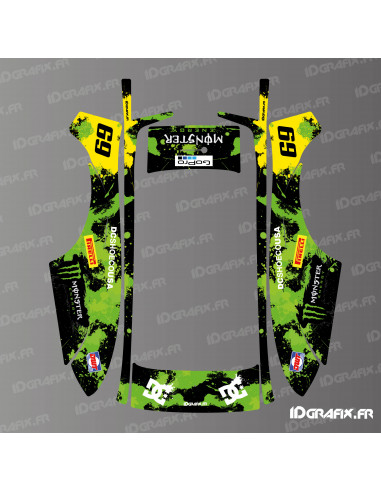 Sticker Monster Edition (verde) - Tosaerba robotizzato ECOVACS Goat O500 / O800 - Idgrafix