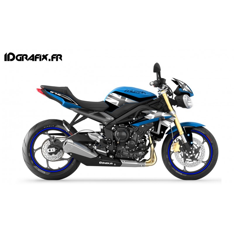 Kit-deco-Persönlich für Triumph Speed triple (blau)-idgrafix