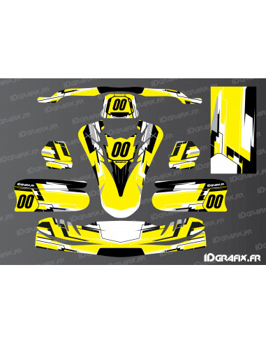 Techno Edition Decoration Kit (Yellow) for TonyKart Karting - OTK M11 - Idgrafix