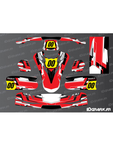 Kit di decorazioni Techno Edition (rosso) per TonyKart Karting - OTK M11 - Idgrafix