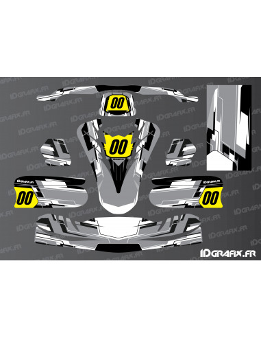 Techno Edition Decoration Kit (Grey) for TonyKart Karting - OTK M11 - Idgrafix