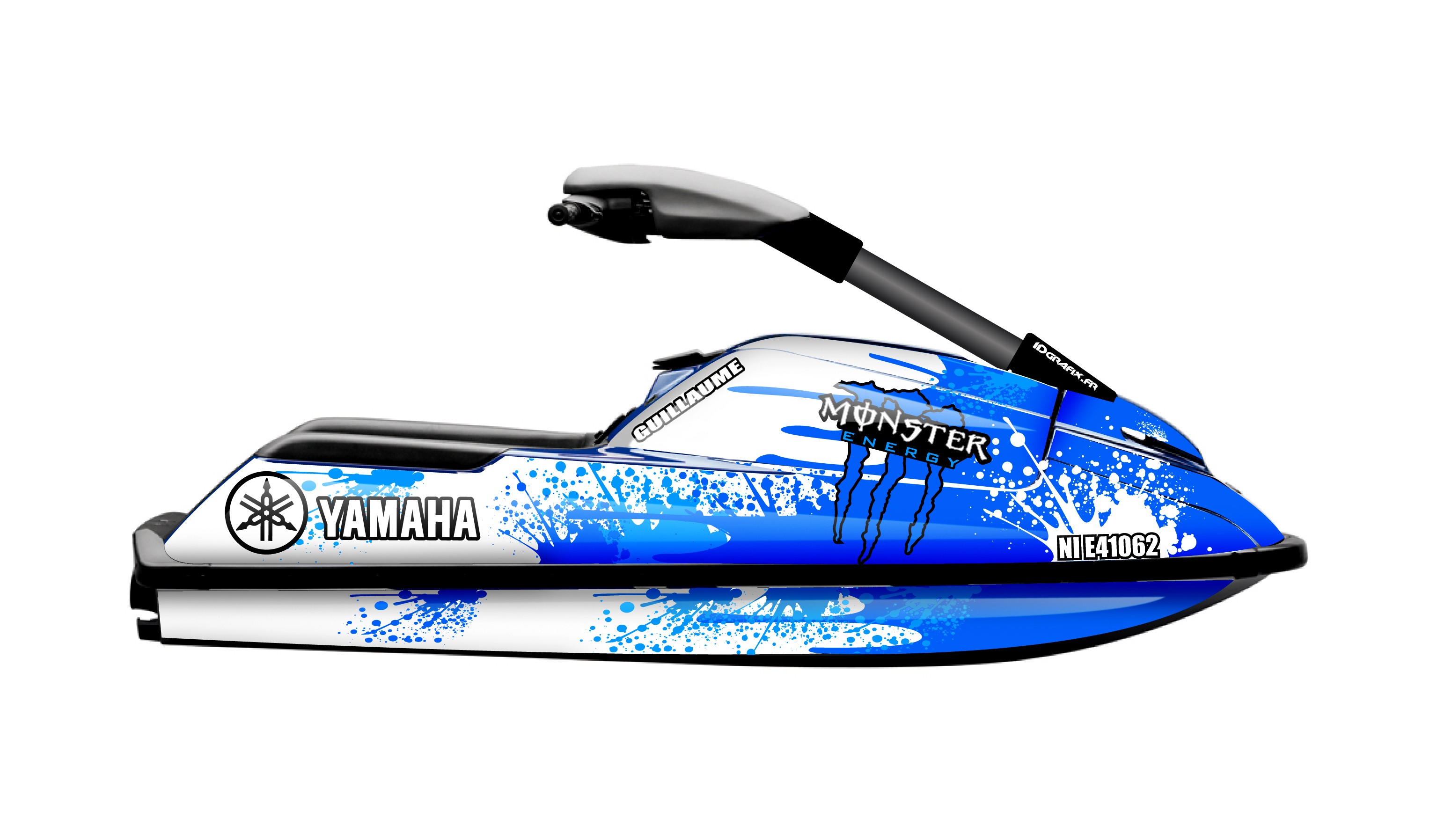 Polaris Outlaw 525 >> Kit decoration Splash Monster BLUE for Yamaha Superjet 700 Polaris Outlaw 525 >> Kit decoration Splash Monster BLUE for Yamaha Superjet 700
