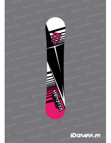 Stickers Monster Edition (Rose) pour Snowboard -  Idgrafix