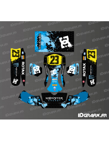Monster Edition Sodi Racing graphics kit (Black/Blue) for KG BURU EVO kart - Idgrafix