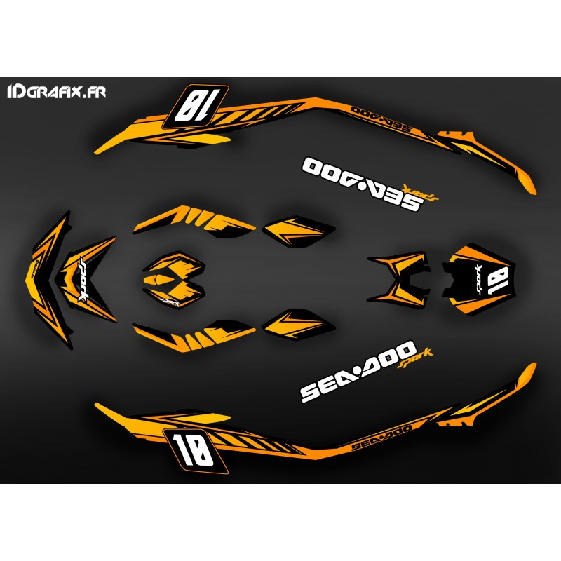 Kit dekor Med Spark Orange für Seadoo Spark -idgrafix