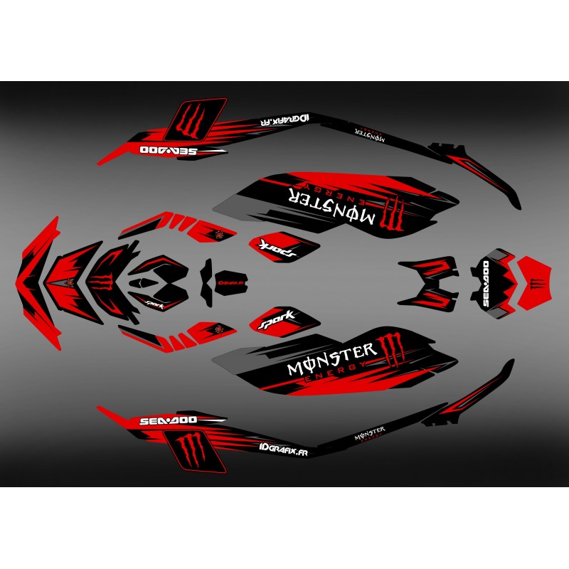 Kit de decoració, Plena Espurna Monstre Vermell per Seadoo Espurna -idgrafix