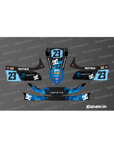 Kit déco Monster Edition (Bleu) pour Karting Mini/Cadet MK 14 -  Idgrafix