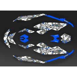 Kit de decoración, Llena de Chispa Camo Azul para Seadoo Chispa