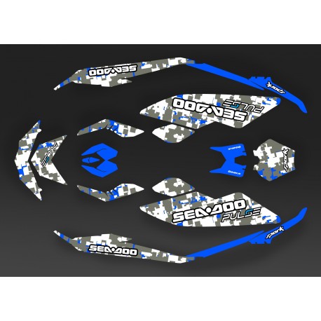 Kit decoration, Full Spark Camo Blue for Seadoo Spark