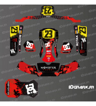 Kit de gràfics Monster 100% personalitzat (vermell) per a Mix KG Karting - Buru EVO - Idgrafix