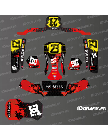Kit de gràfics Monster 100% personalitzat (vermell) per a Mix KG Karting - Buru EVO - Idgrafix