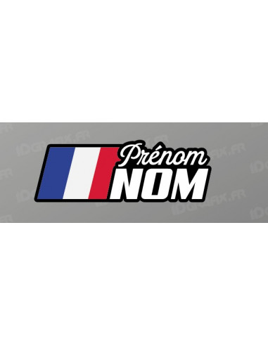 Lot 2 Racing Driver Name Stickers (long 12cm) - Idgrafix