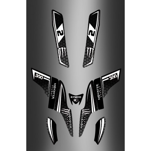 Kit Deco Monster (Black/White) - Kymco 300 Maxxer - IDgrafix
