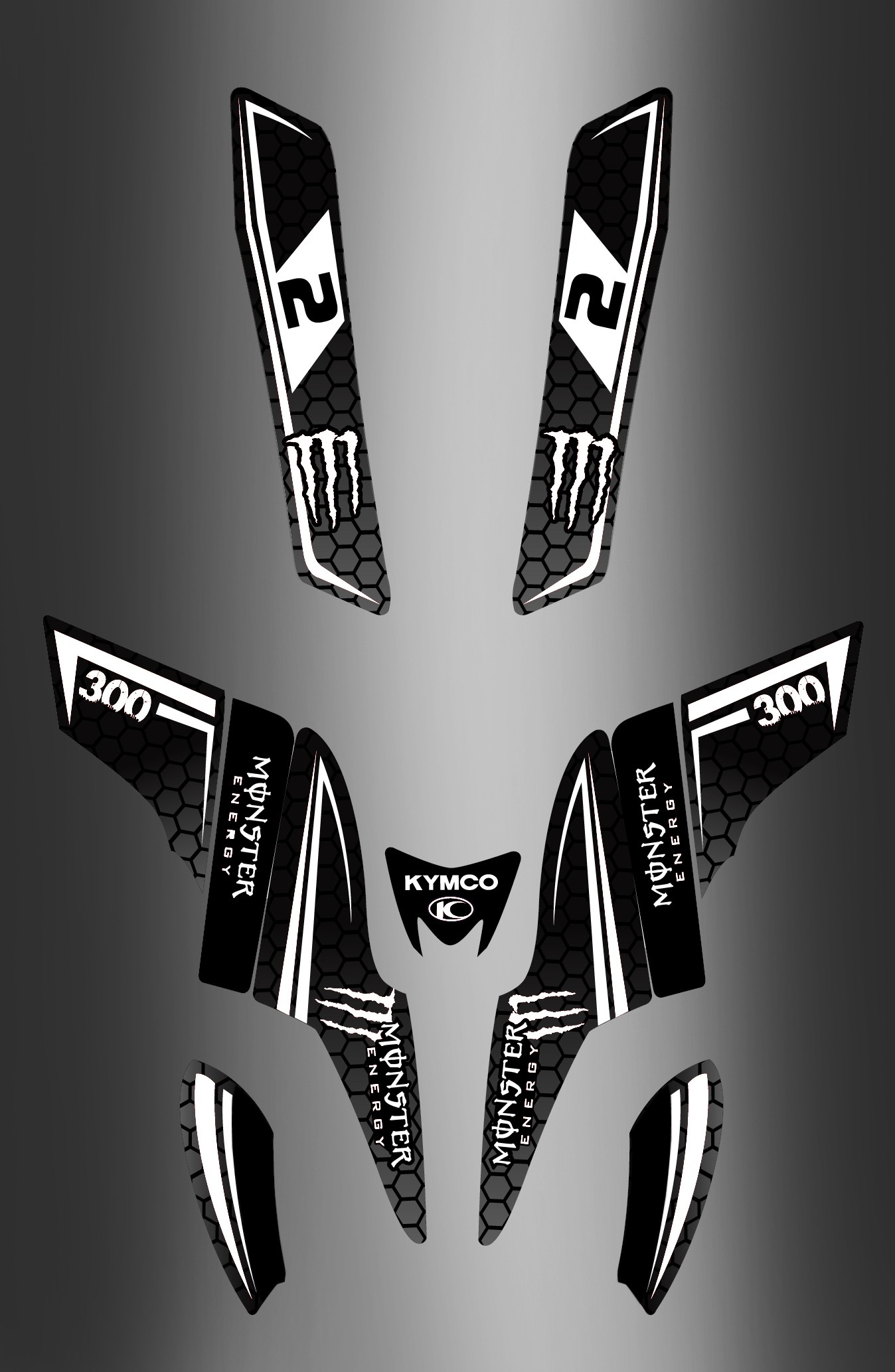 Can Am Ds 450 >> Kit-Deco-Monster (Schwarz/Weiß) - Kymco 300 Maxxer - idgrafix Can Am Ds 450 >> Kit-Deco-Monster (Schwarz/Weiß) - Kymco 300 Maxxer - idgrafix