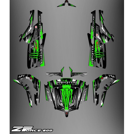Kit décoration Monster Edition FULL (Black/Green) - Idgrafix - CF Moto ZForce