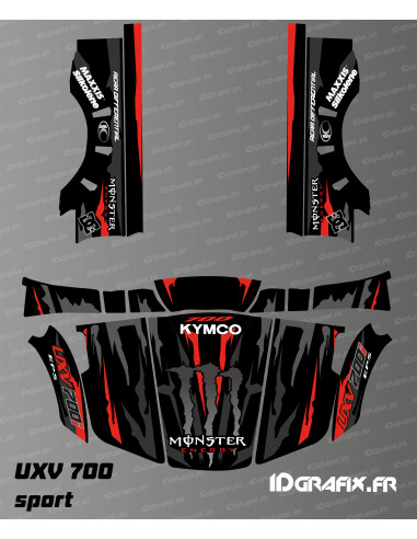 100% Monster Red Edition graphic kit - Idgrafix - Kymco UXV 700 SPORT - Idgrafix