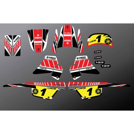 Kit decorazione Vintage Rosso Pieno IDgrafix - Yamaha 50 Piwi