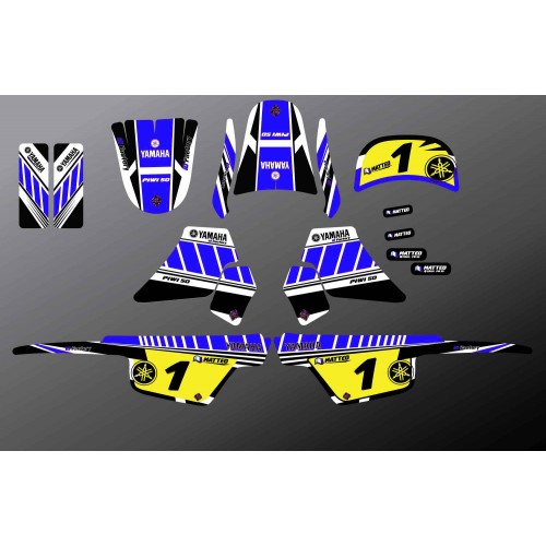 Kit de decoración de época Azul Completo IDgrafix - Yamaha 50 Piwi -idgrafix